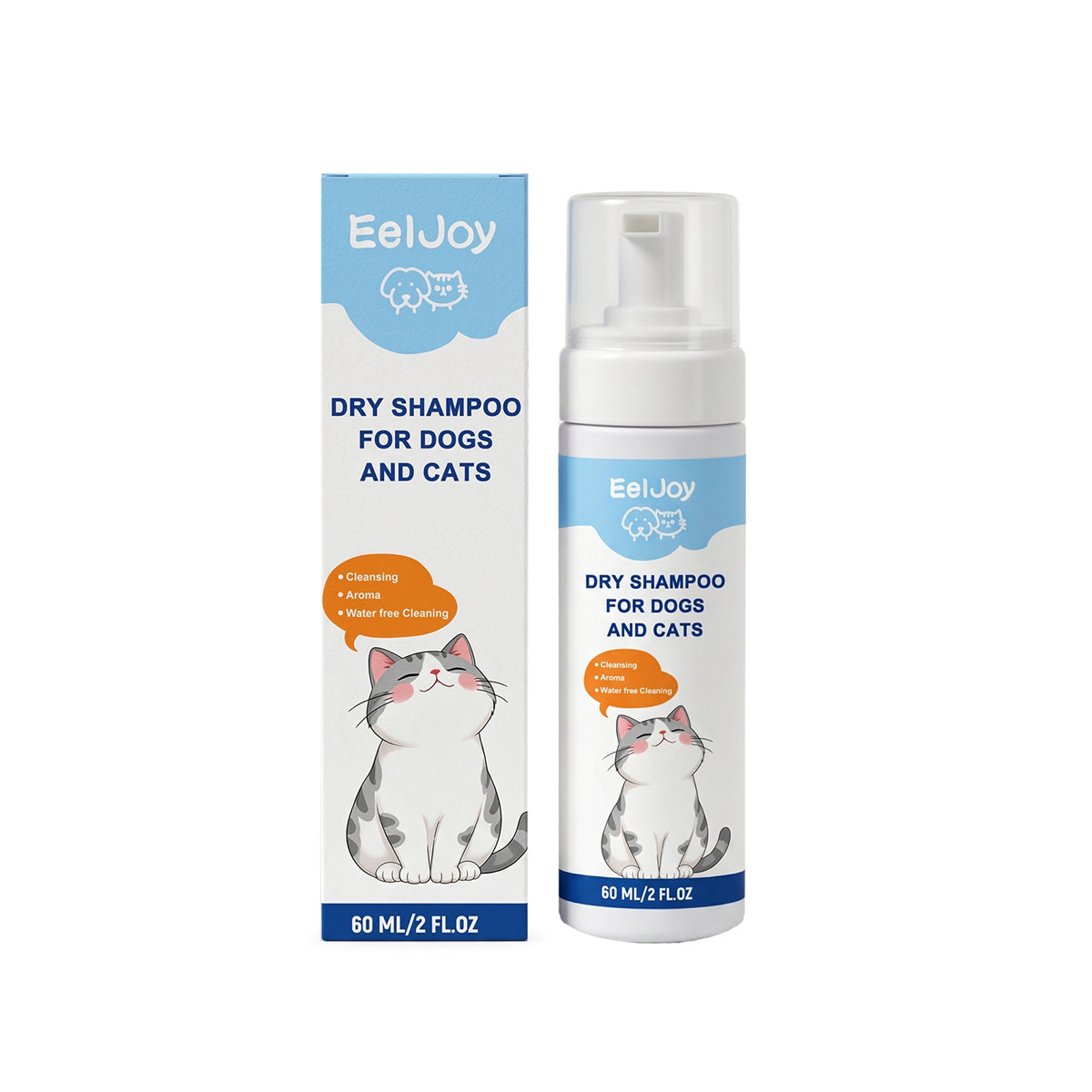 Pet Dry Shampoo No-Rinse Waterless Cleansing Powder Spray