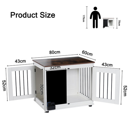 Doodle dog cage,kennel with 2 doors, dog crate interior furniture, heavy duty wooden dog cage for medium and small dogs, white | Purrfect Pet Kingdom