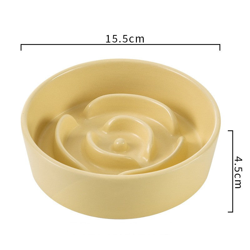 Dog Bowl Ceramic Classic Non-Slip Food Water Dish for Puppies - Detail Angle 7 | Majestic Pet Kingdom