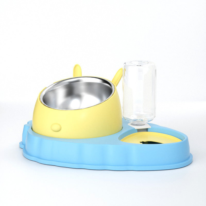 Dog Bowls Carrot Design Tilted Stainless Steel Double Feeder - Detail Angle 7 | Majestic Pet Kingdom