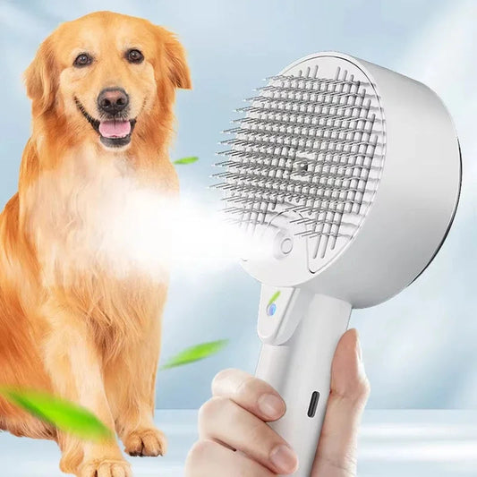 Pet Spray Massage Comb for Cats and Dogs with Electric Spray Water Steam Brush Kitten Pet Bath Brush Massage Pet Hair Remover - Detail Angle 2 | Majestic Pet Kingdom