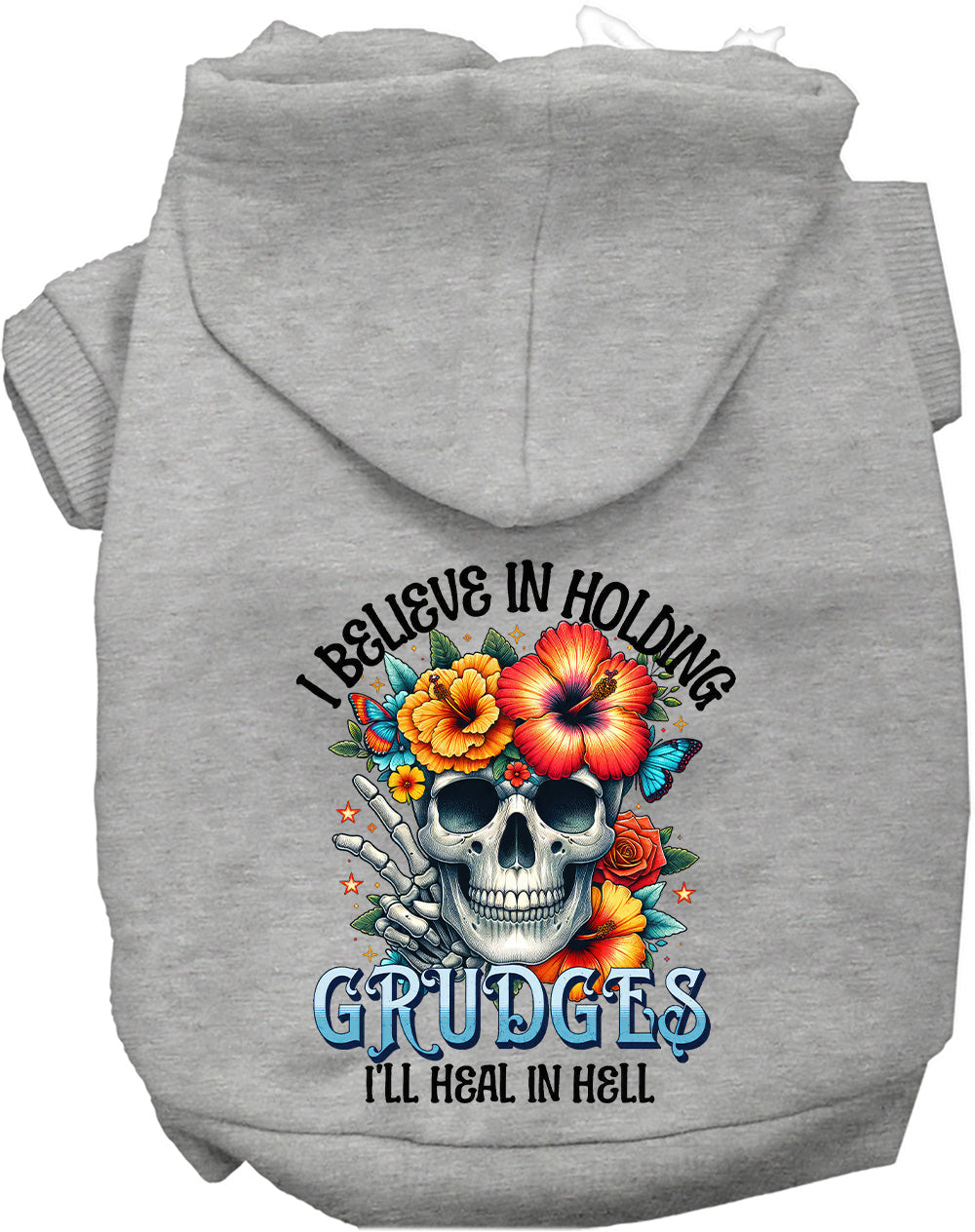Dog Hoodie Grudges Skull Gothic Graphic Halloween Pet Coat