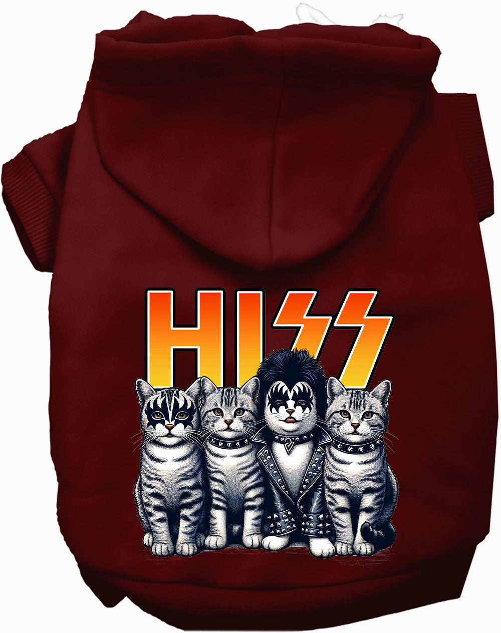 Dog Hoodie Hiss Kitties Rock Band Parody Graphic Sweatshirt