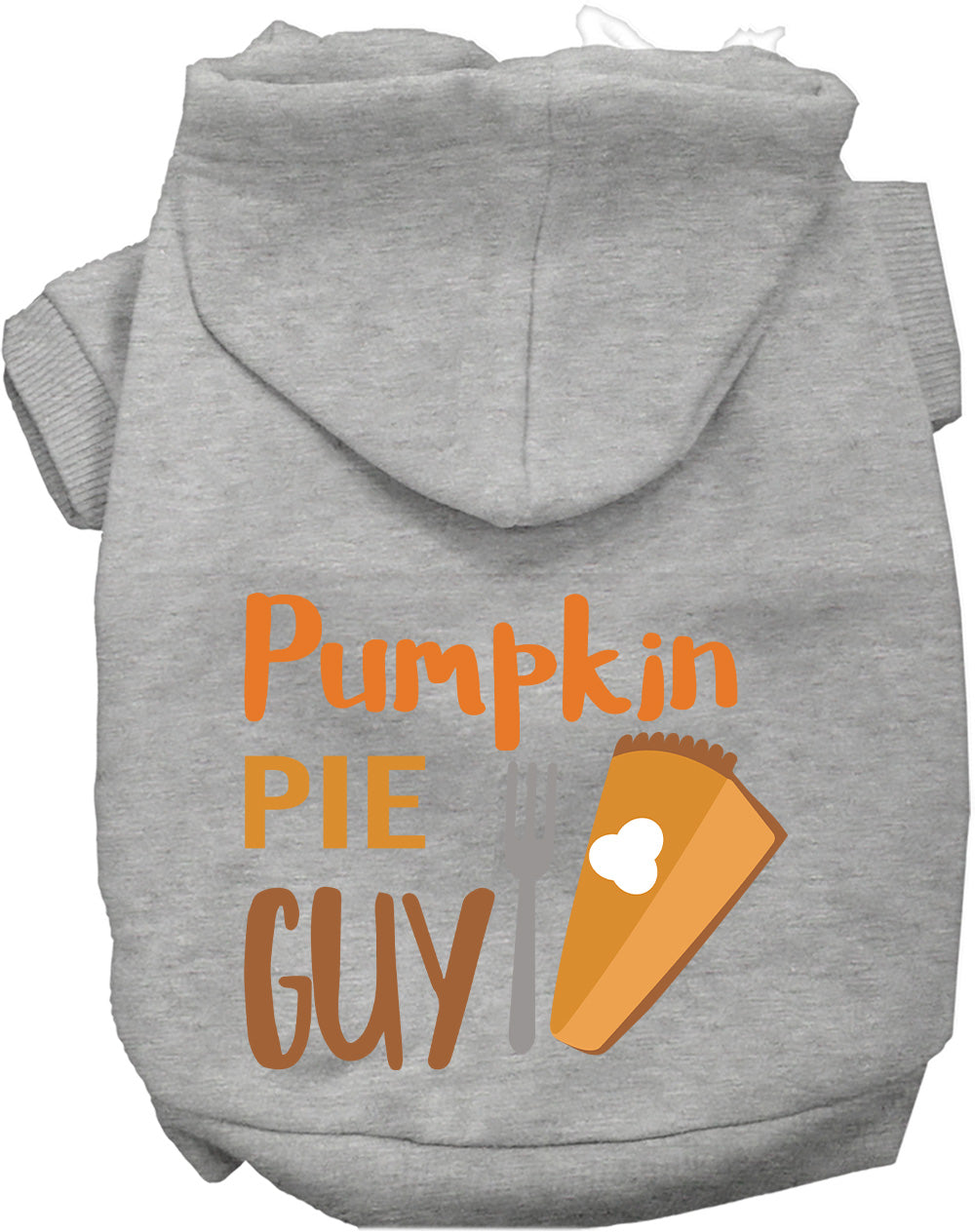 Dog Hoodie Pumpkin Pie Guy Thanksgiving Fall Warm Sweatshirt - Detail Angle 6 | Majestic Pet Kingdom