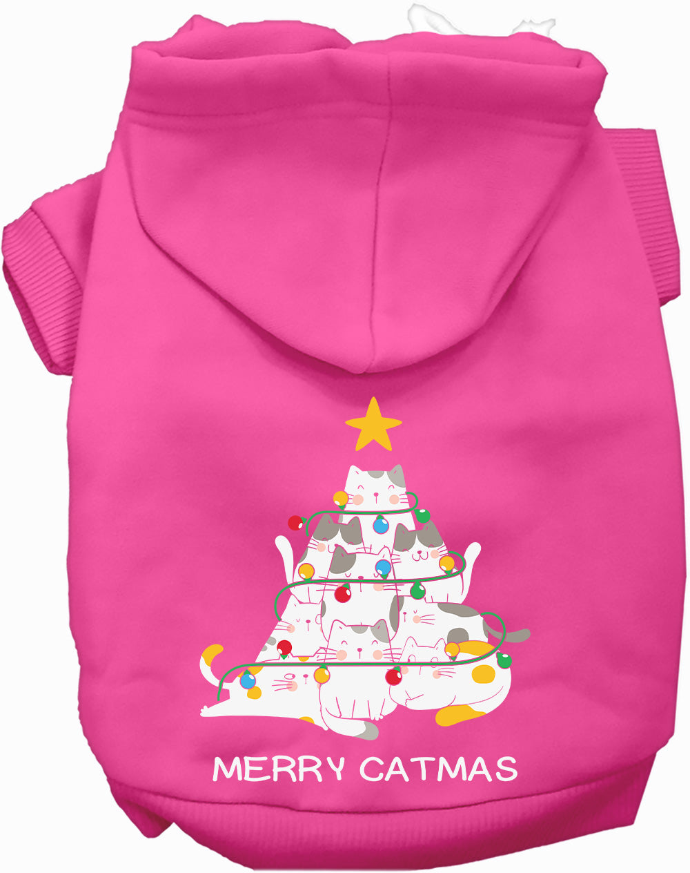 Dog Hoodie Merry Catmas Funny Christmas Holiday Warm Sweater - Detail Angle 6 | Majestic Pet Kingdom