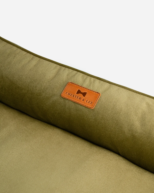 |-vibrant-velvet-sleeper-dog-bed-olive-luxury-view-2 | Majestic Pet Kingdom