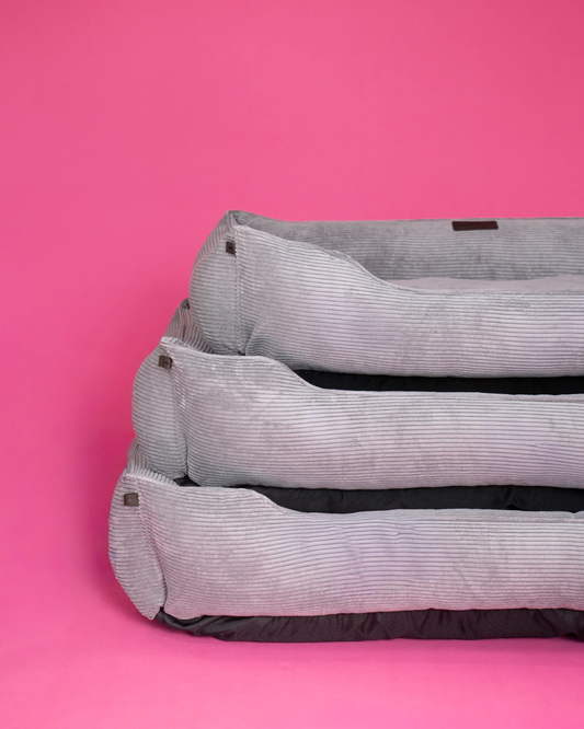 |-fancy-corduroy-sleeper-dog-bed-gray-luxury-view-2 | Majestic Pet Kingdom