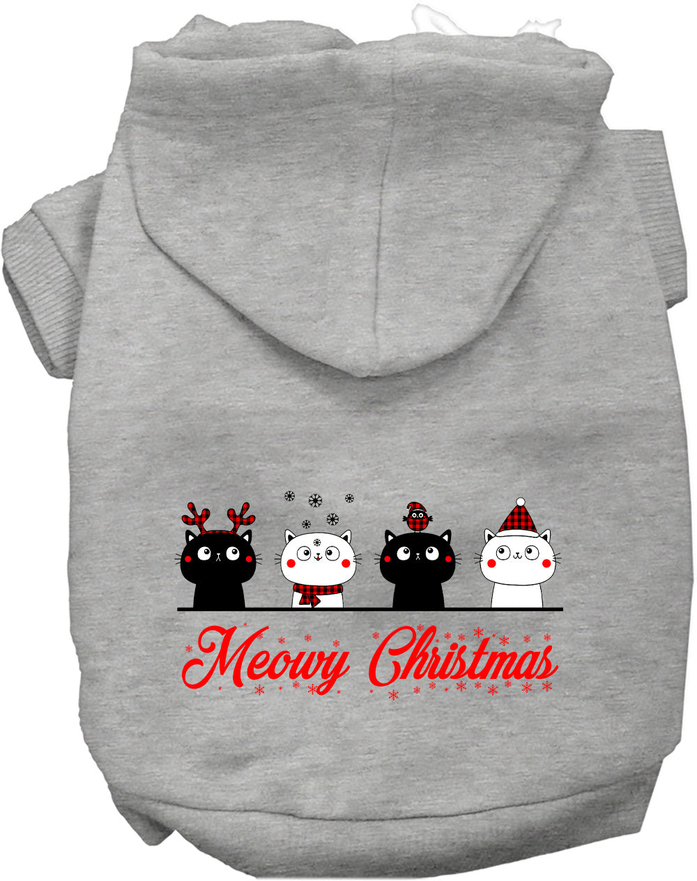 Dog Hoodie Meowy Christmas Funny Holiday Cat Dog Sweatshirt