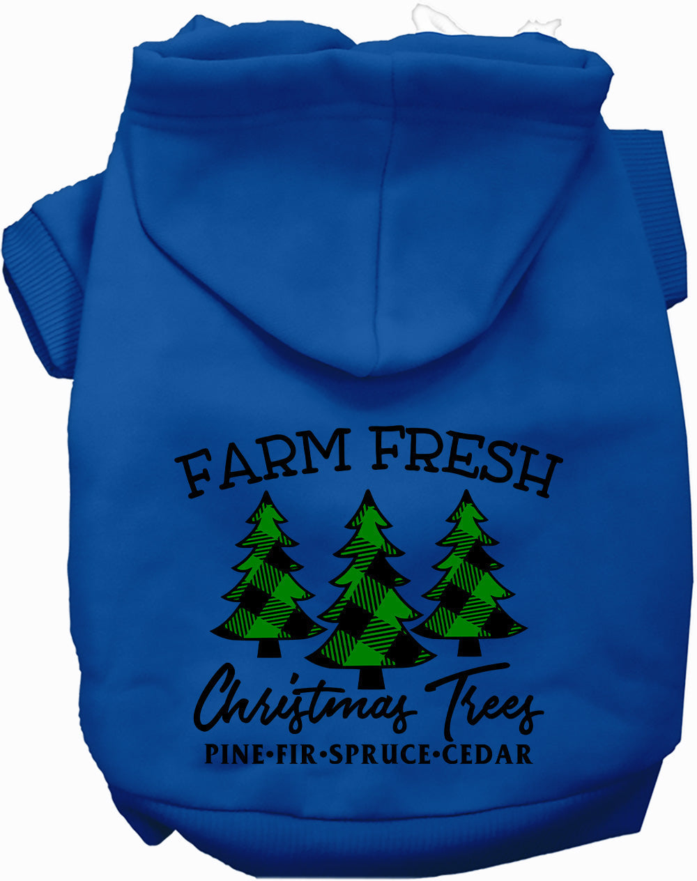 Dog Hoodie Farm Fresh Christmas Trees Graphic Winter Sweater