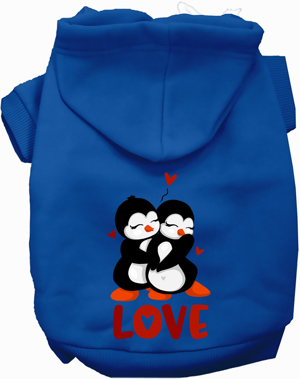 Dog Hoodie Penguin Love Cute Graphic Fleece Winter Warm Coat