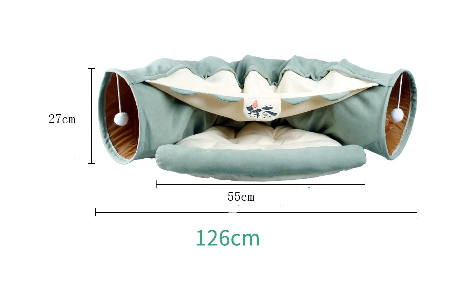 Cat Tunnel Collapsible Interactive S-Shape Indoor Play Tube - Detail Angle 6 | Majestic Pet Kingdom