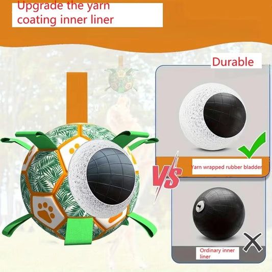 Interactive Pet Football Toys With Grab Tabs Dog Bite Chew Balls Pets Accessories Puppy Outdoor Training Soccer 5.91-7.48in | Purrfect Pet Kingdom