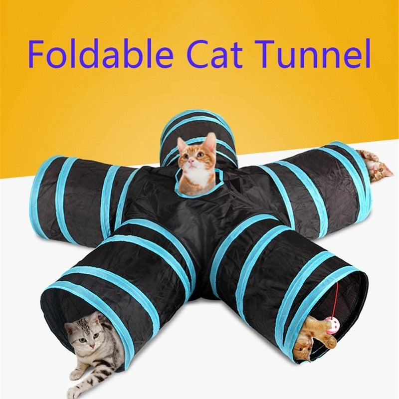 Cat Tunnel Foldable Multi-Way Tube Interactive Play Maze Ten