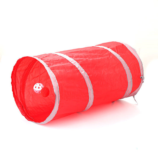 Cat Tunnel Bed Collapsible Crinkle Play Tube with Tent House - Main Feature View | Majestic Pet Kingdom