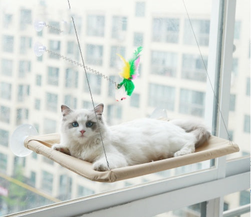 Cat Window Hammock Suction Cup Sunbathing Swing Perch Bed Shelf - Detail Angle 2 | Majestic Pet Kingdom