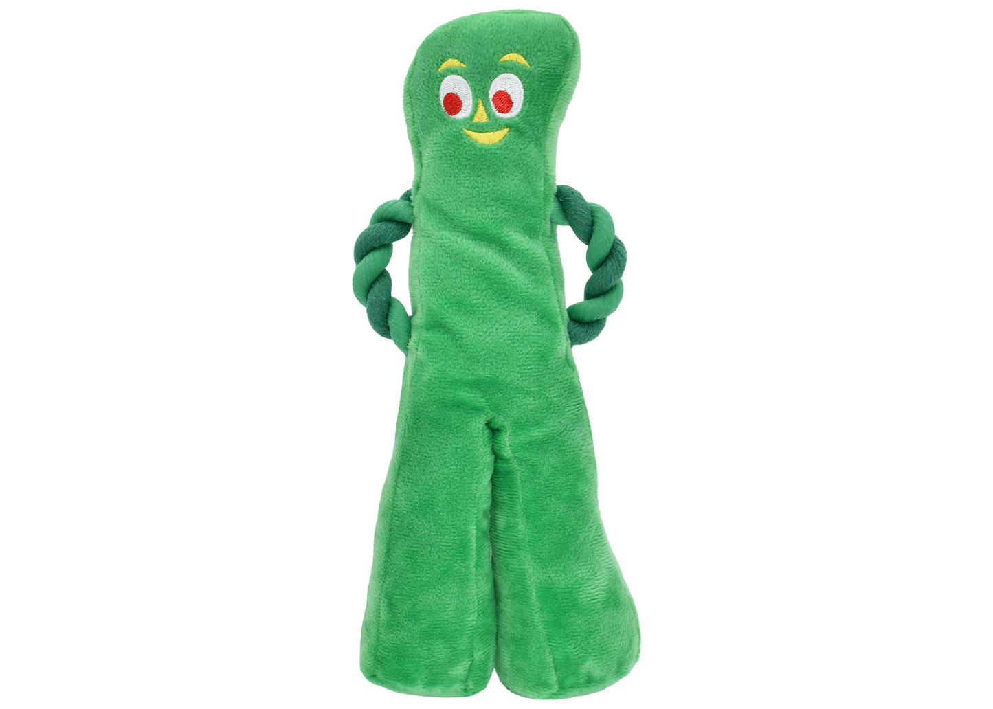 Dog Plush Toy Multipet Gumby Squeaky Rope Arms Chew 10-Inch