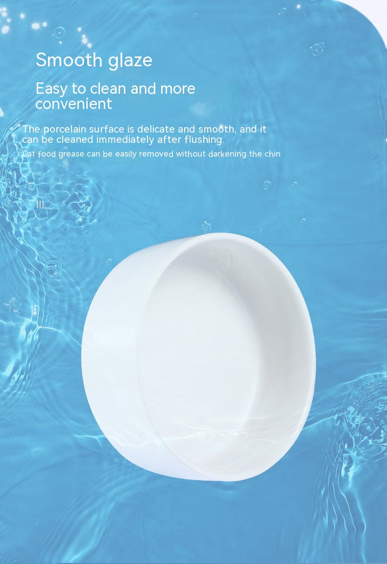 Dog Bowl Ceramic Minimalist Simple Solid Color Food Dish Mat - Detail Angle 7 | Majestic Pet Kingdom