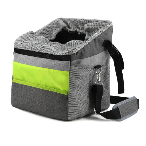 Dog Bike Basket Front Handlebar Pet Carrier Bag Travel Pouch - Detail Angle 2 | Majestic Pet Kingdom