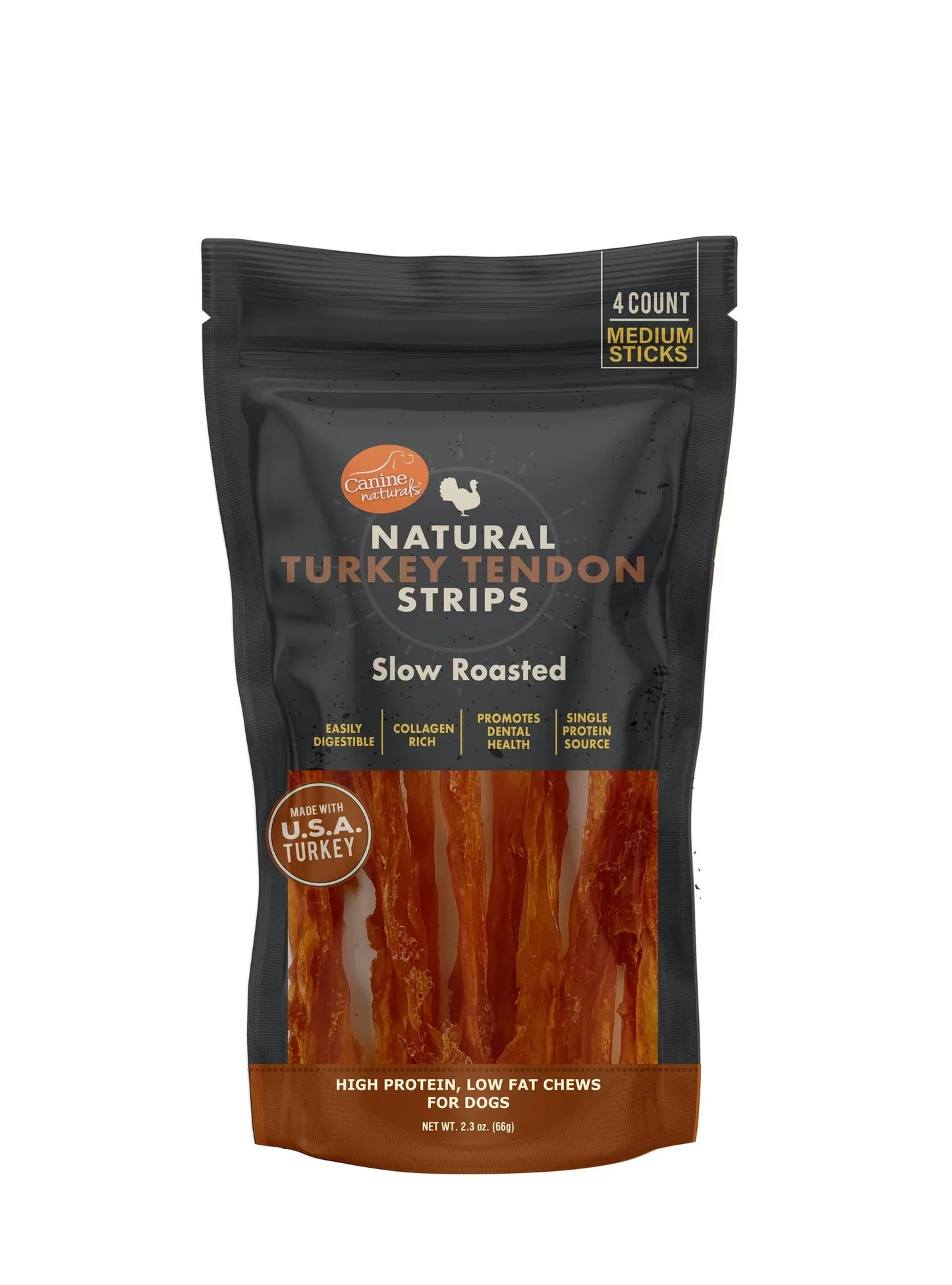 Dog Chews Canine Naturals Turkey Tendon Strips Dental 3oz Ba