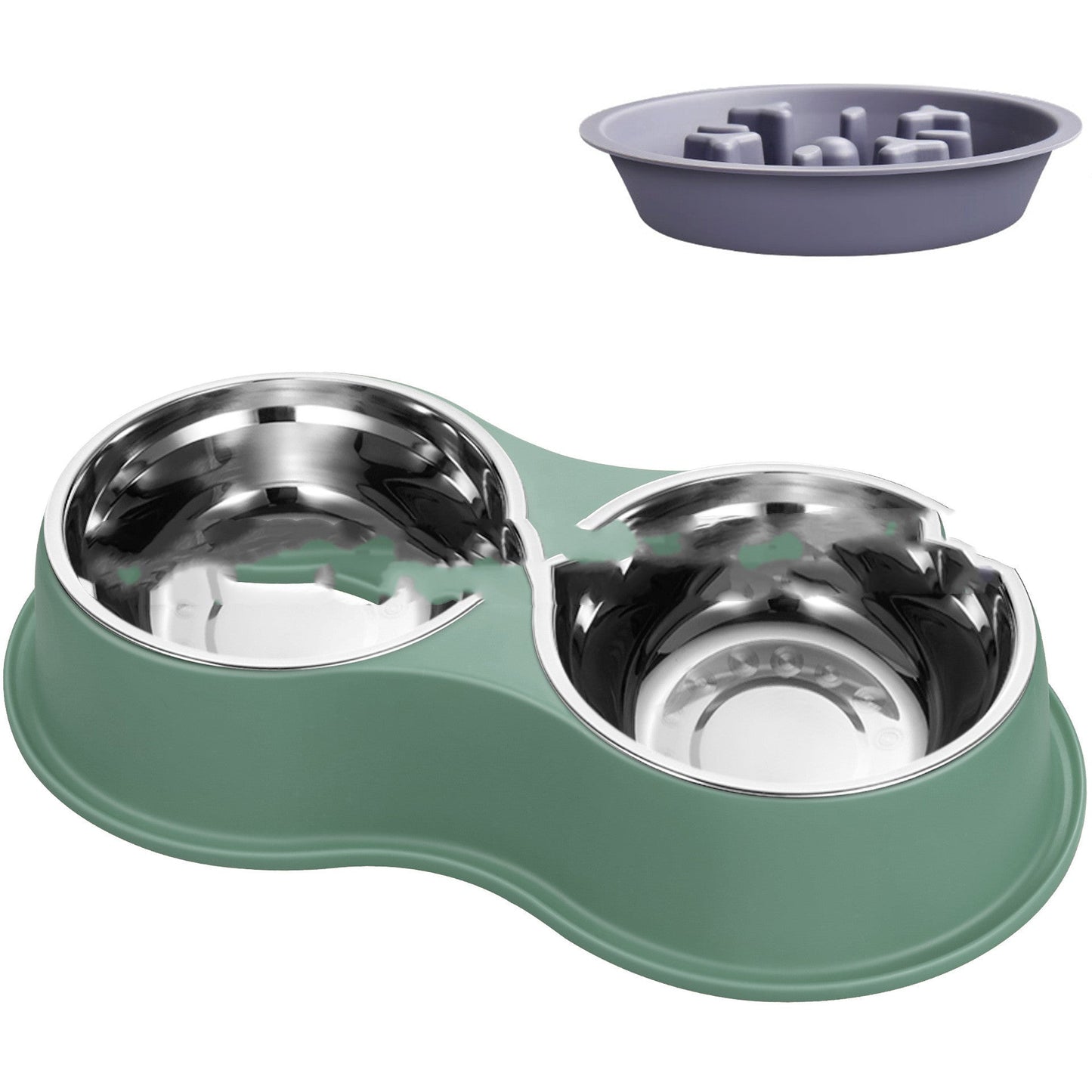 Dog Bowl Slow Feeder Removable Stainless Steel Maze Food Dish - Detail Angle 7 | Majestic Pet Kingdom