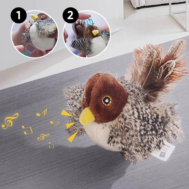 Cat Toy Electric Chirping Bird Simulation Catnip Feather Play - Detail Angle 7 | Majestic Pet Kingdom