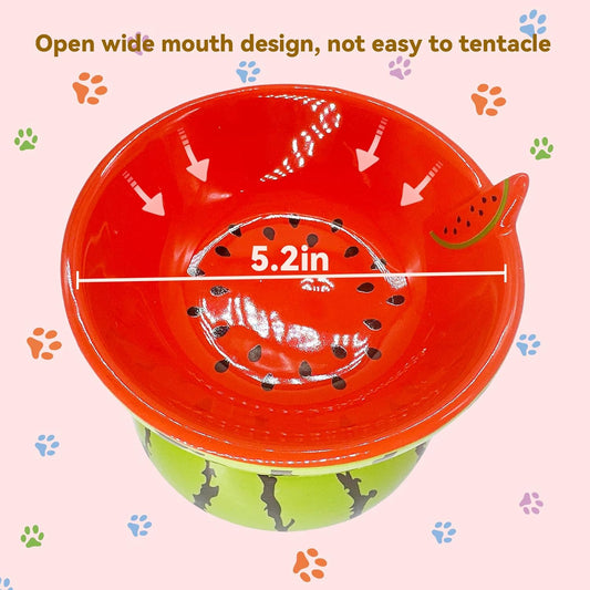 Ceramic Raised Cat Bowl 5In Elevated Wide Cat Bowl For Food And Water Anti Vomiting Tilted Pet Feeder Dish For Indoor Cats And Small Dogs | Purrfect Pet Kingdom