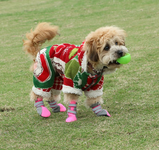 Dog Shoes Outdoor Walking Anti-Slip Rubber Sole Paw Boots