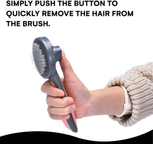 Self Cleaning Slicker Brush For Cat And Dog With Long Or Short Hair Grooming Pet Brushes For Shedding Removes Loose Or Tangled Hair From Dogs Cats Rabbits Pet Massage Accessories | Purrfect Pet Kingdom