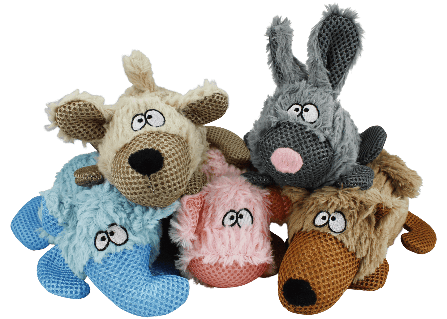 Dog Plush Toy Multipet Combers Rubber Texture Squeaky 8-Inch