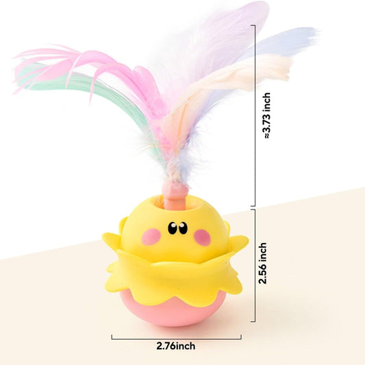 Interactive Automatic Cat Feather Toy, Rotating With LED Light, Rechargeable Electronic Chirping Toys For Indoor Cats. | Purrfect Pet Kingdom
