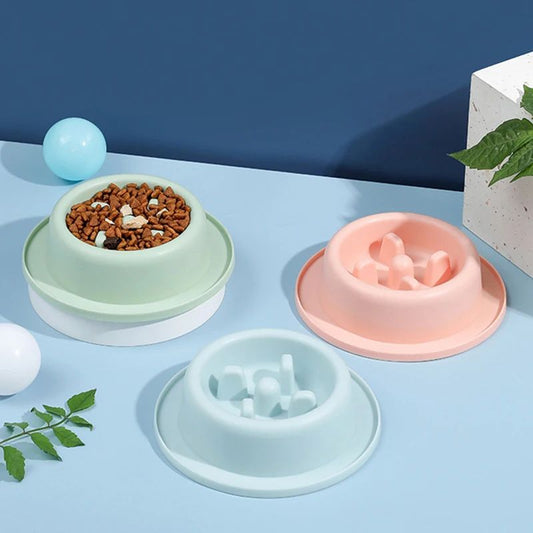 Dog Bowl Slow Feeder Interactive Puzzle Plate Anti-Choke Dish - Main Feature View | Majestic Pet Kingdom