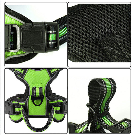 Dog Vest Chest And Back Breathable Reflective Gallus Hand Holding Rope