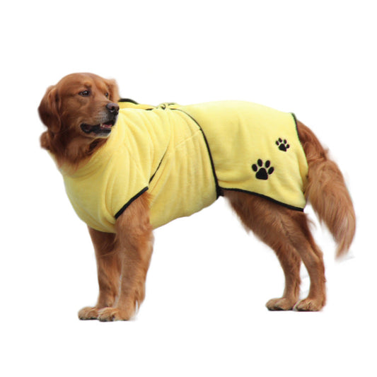 Soft And Absorbent Pet Embroidered Bathrobe Coral Fleece Pajamas - Majestic Pet Kingdom