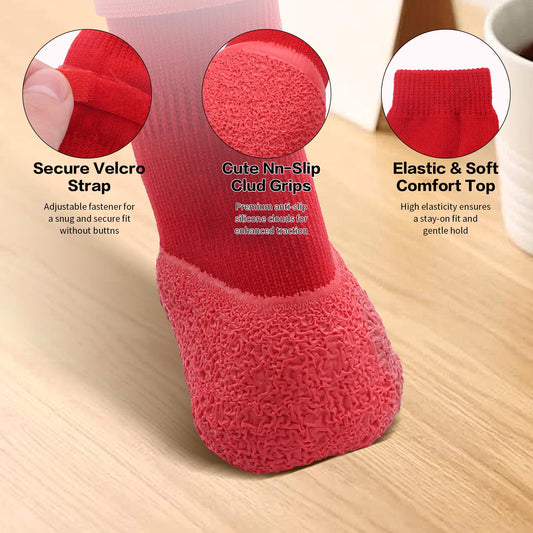Anti Slip Dog Socks For Hardwood Floors To Prevent Licking Paws, Dog Shoes For Hot Pavement Double Sides Dog Boots & Paw Protectors Booties -4Pcs - Majestic Pet Kingdom