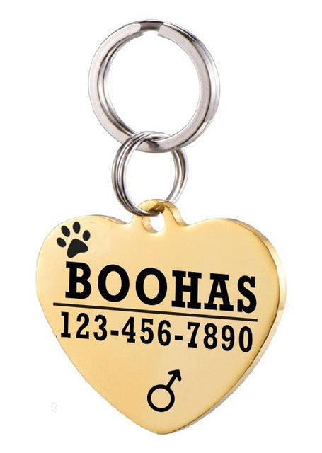 Dog ID Tag Personalized Stainless Steel Engraved Name Plate