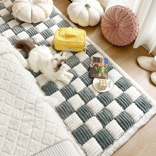 Autumn and winter plush bedside mat anti-skid chenille Mantou mat bedroom tatami sleeping carpet - Detail Angle 2 | Majestic Pet Kingdom