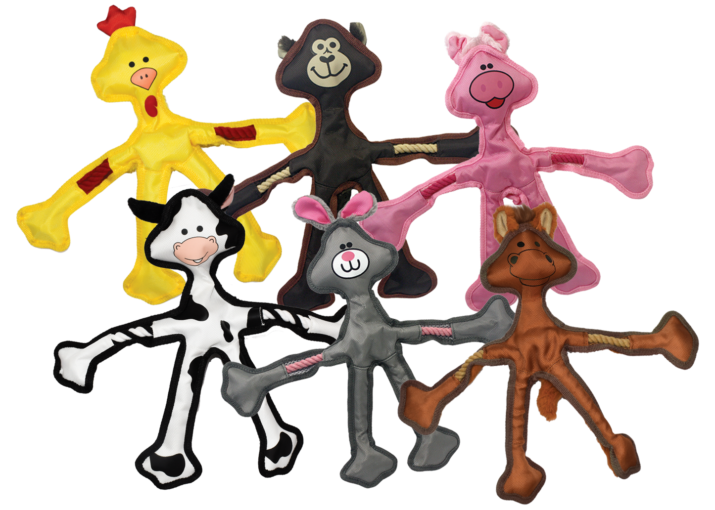 Dog Tug Toy Multipet Skele-Ropes Animal Rope Squeaker