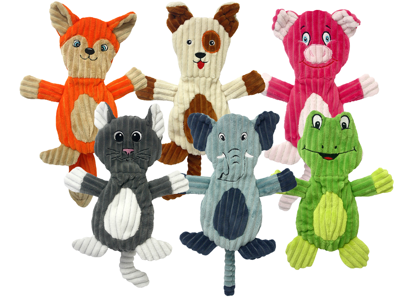 Dog Plush Toy Multipet Flapjacks Flat Squeaky Animal 12-Inch