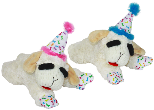 Multipet Lamb Chop® w/ Birthday Hat - Assorted Colors 6"