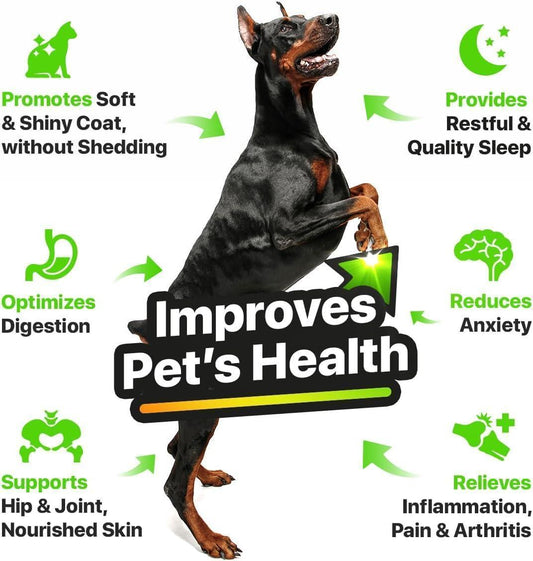 Hemp & Salmon Oil For Dogs Omega 3-6-9 Skin & Coat 1 Fl Oz