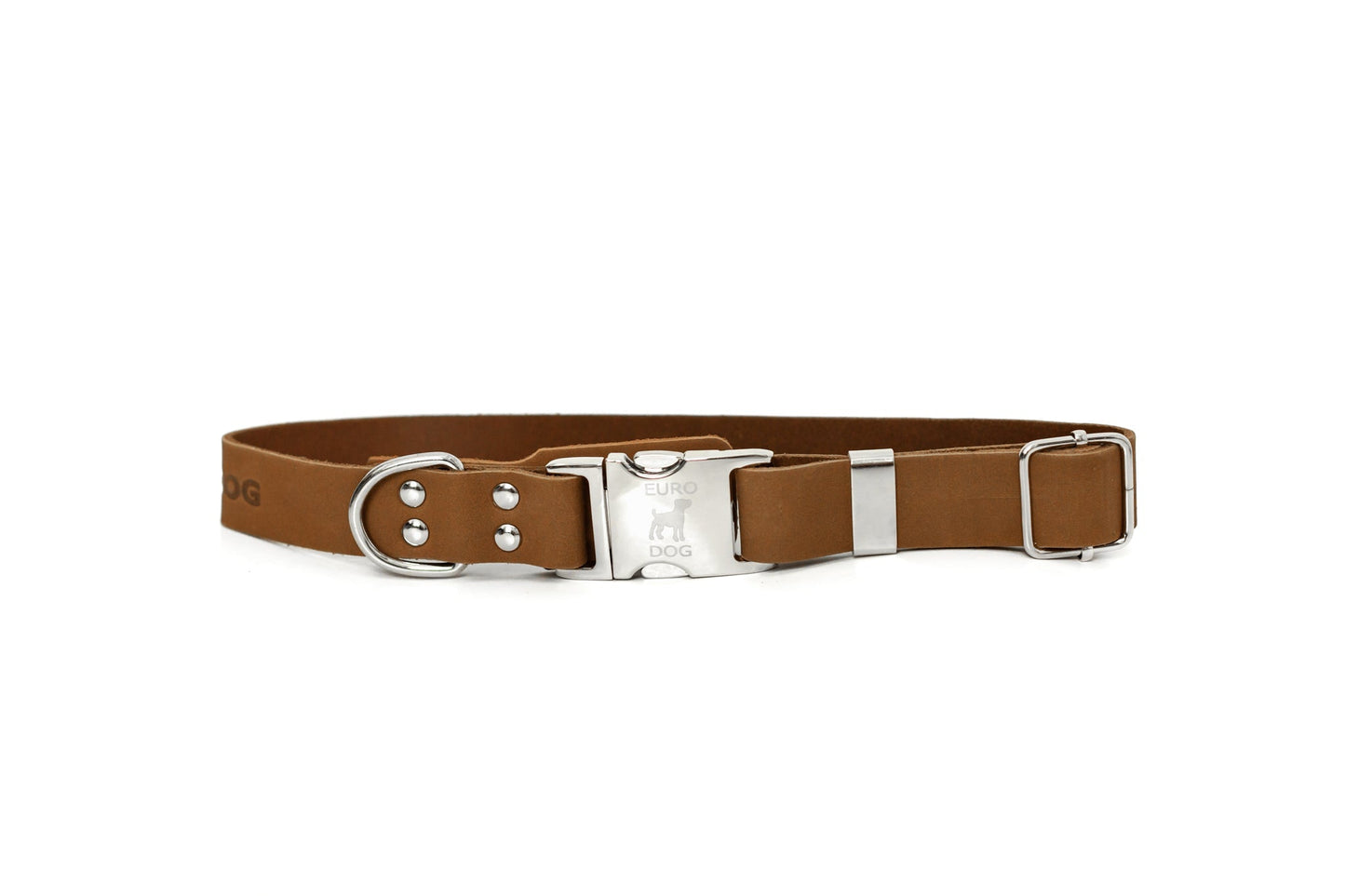 Dog Collar Genuine Leather Modern Quick-Release Metal Clasp - Detail Angle 7 | Majestic Pet Kingdom