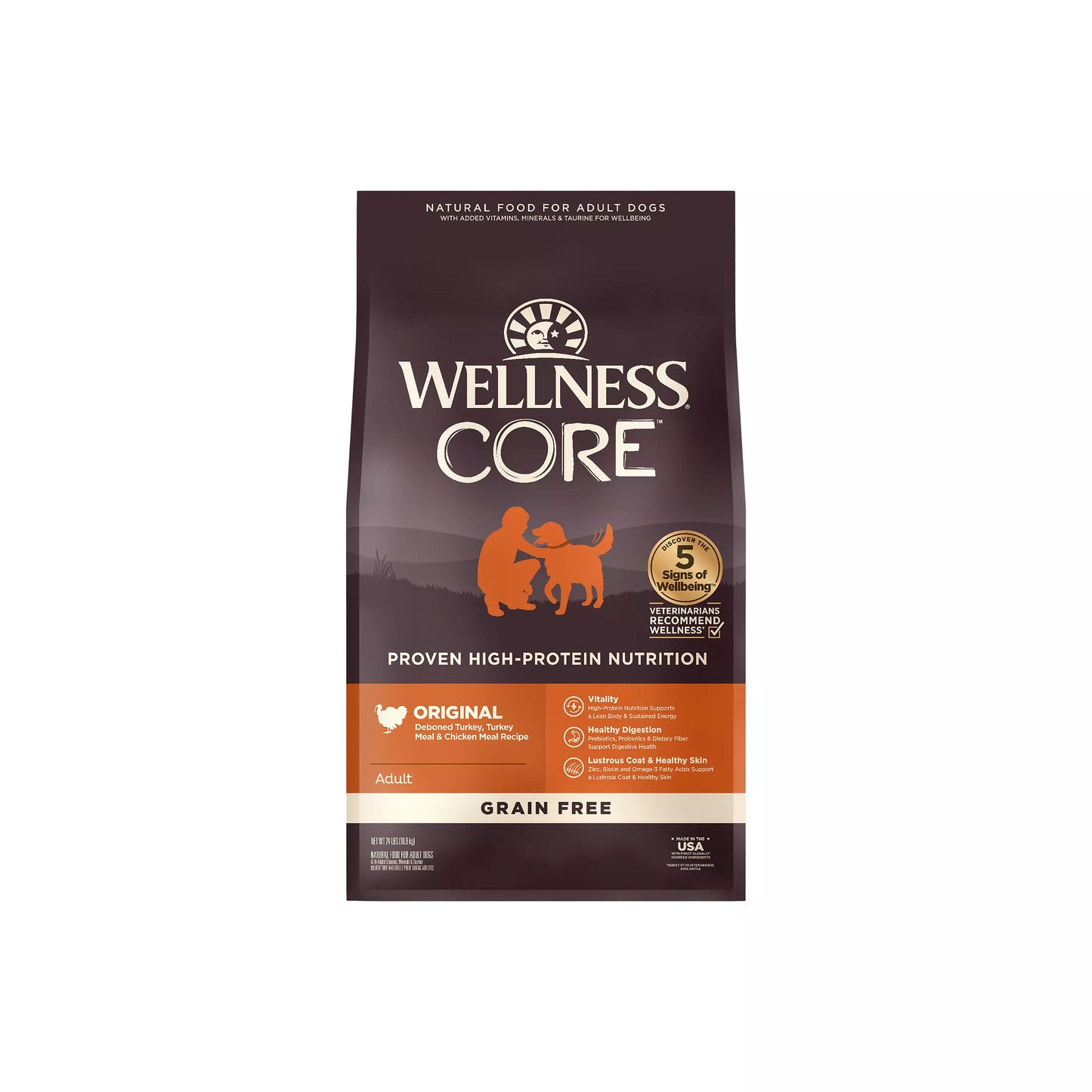 Dog Food Wellness CORE Grain Free Turkey & Chicken Dry Kibbl