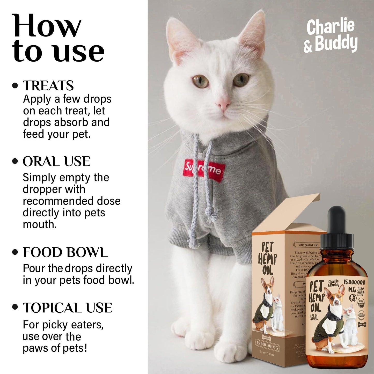 Hemp Oil for Dogs & Cats - Hip, Joint & Skin Support 2oz