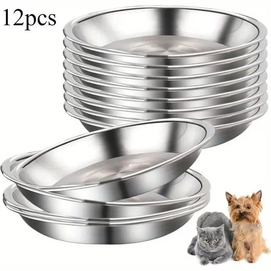Pet Feeding Cat Food Pet Plate Stainless Steel Thickened Rice Basin