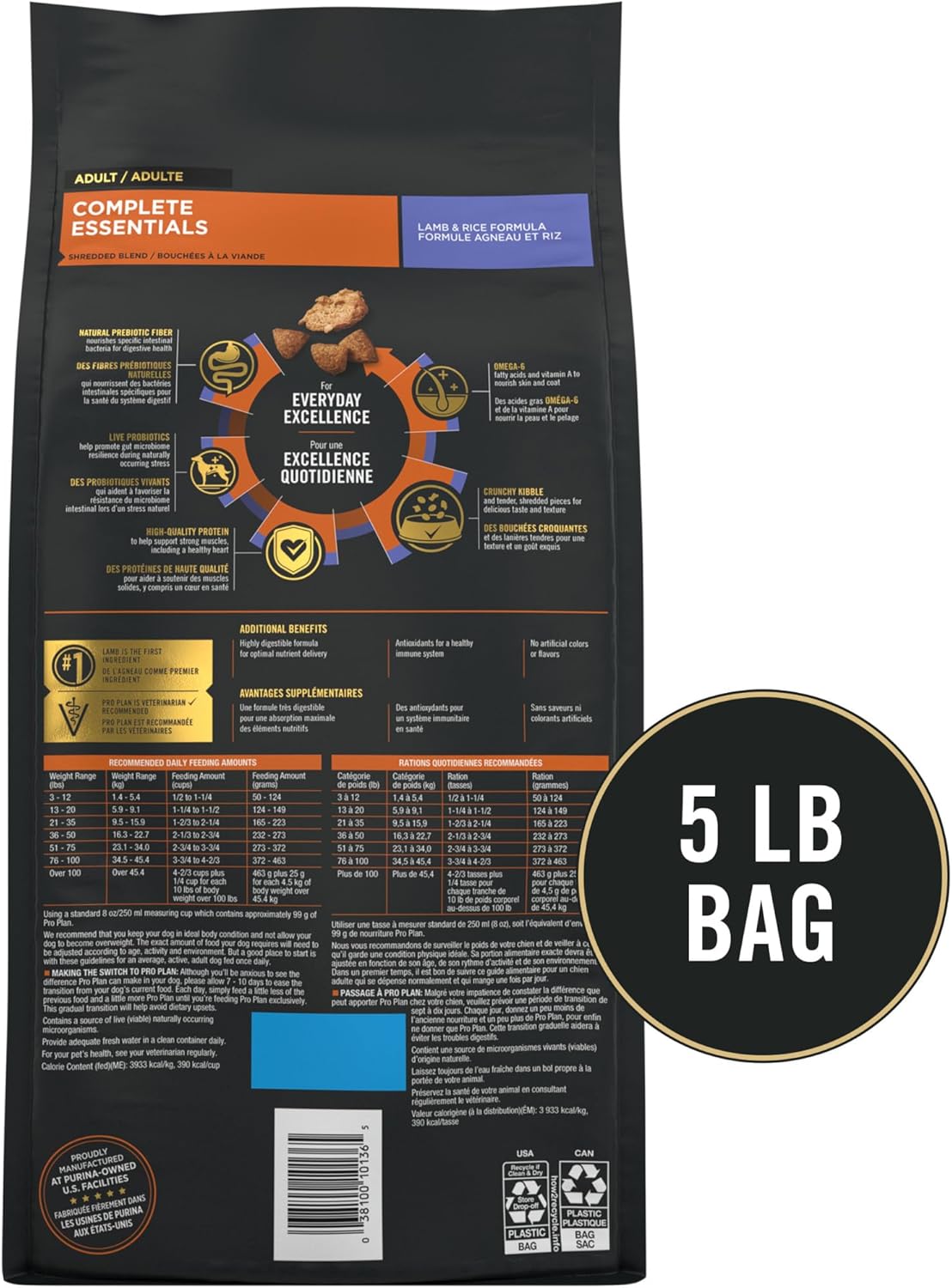 Dog Food Pro Plan Complete Essentials Lamb and Rice Dry Bag