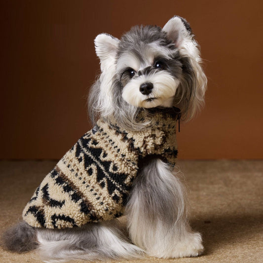 Dog Clothes For Fall And Winter Fair Isle Sleeveless Style Teddy And Shih Tzu - Majestic Pet Kingdom