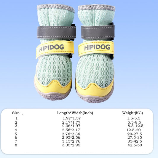 Dog Shoes For Large Small Medium Dogs,Dog Boots With Reflective Rugged Anti-Slip Sole And Skid-Proof,Breathable Dog Boots For Summer, Paw Protector For Outdoor Walking - Majestic Pet Kingdom