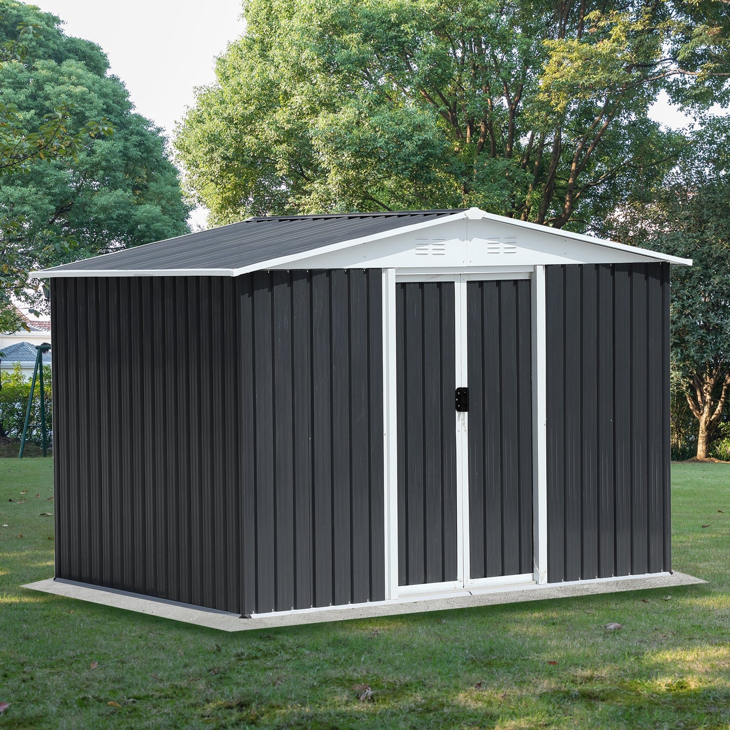 Dog House 47.2-Inch Solid Wood Outdoor Cabin with Front Porch - Detail Angle 6 | Majestic Pet Kingdom