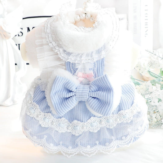 Bow-knot Lace-trimmed Small Pet Clothing - Majestic Pet Kingdom