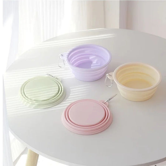 Dog Bowl Collapsible Silicone Hanging Travel Bowl with Clip - Main Feature View | Majestic Pet Kingdom